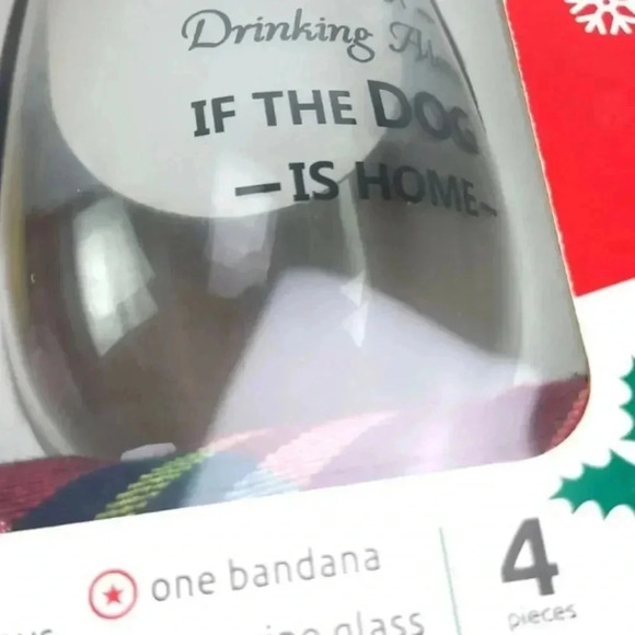 Pet Shoppe Gift Set 4Pc Toy Wine Glass "It's NOT Drinking Alone If Dog the Home" - Picture 3 of 5